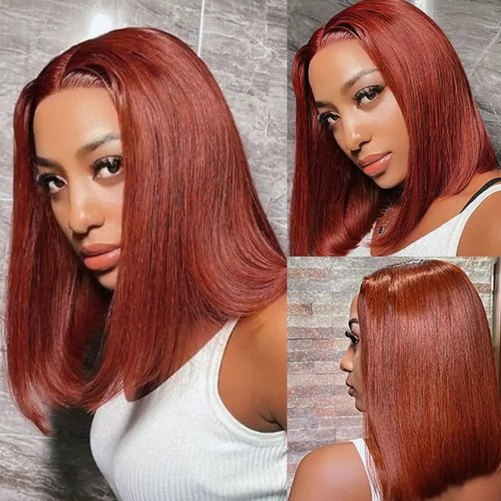 613 Blonde Short Bob Wig Transparent Lace Front Human Hair Wigs Straight 13X4 Burgundy 99j Brown Colored Cut Lace Frontal Wig