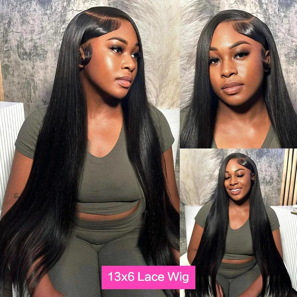 250 Density Bone Straight 13x6 HD Lace Frontal Wig 100% Human Hair 13x4 Lace Frontal Wig 5x5 Glueless Closure Wear Go