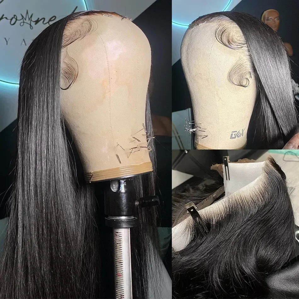 250 Density Bone Straight 13x6 HD Lace Frontal Wig 100% Human Hair 13x4 Lace Frontal Wig 5x5 Glueless Closure Wear Go