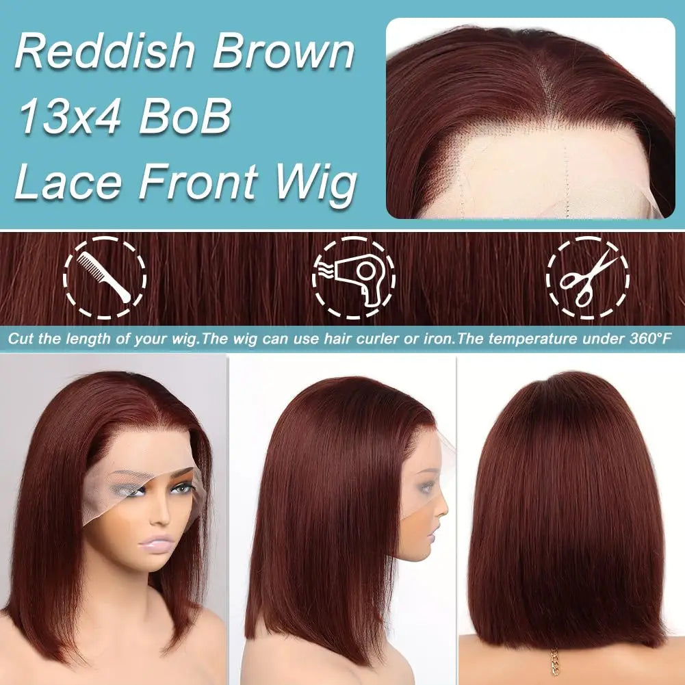 613 Blonde Short Bob Wig Transparent Lace Front Human Hair Wigs Straight 13X4 Burgundy 99j Brown Colored Cut Lace Frontal Wig