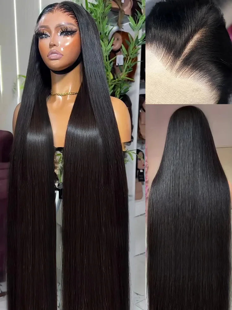 250 Density Bone Straight 13x6 HD Lace Frontal Wig 100% Human Hair 13x4 Lace Frontal Wig 5x5 Glueless Closure Wear Go