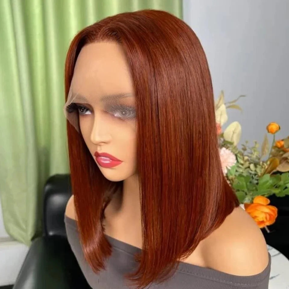 613 Blonde Short Bob Wig Transparent Lace Front Human Hair Wigs Straight 13X4 Burgundy 99j Brown Colored Cut Lace Frontal Wig