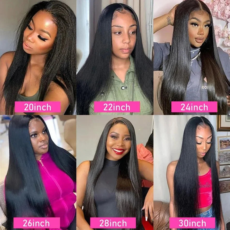 250 Density Bone Straight 13x6 HD Lace Frontal Wig 100% Human Hair 13x4 Lace Frontal Wig 5x5 Glueless Closure Wear Go