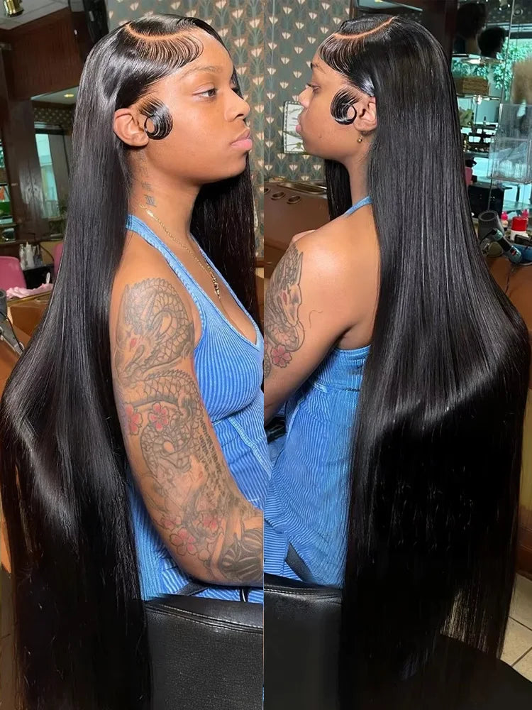 250 Density Bone Straight 13x6 HD Lace Frontal Wig 100% Human Hair 13x4 Lace Frontal Wig 5x5 Glueless Closure Wear Go